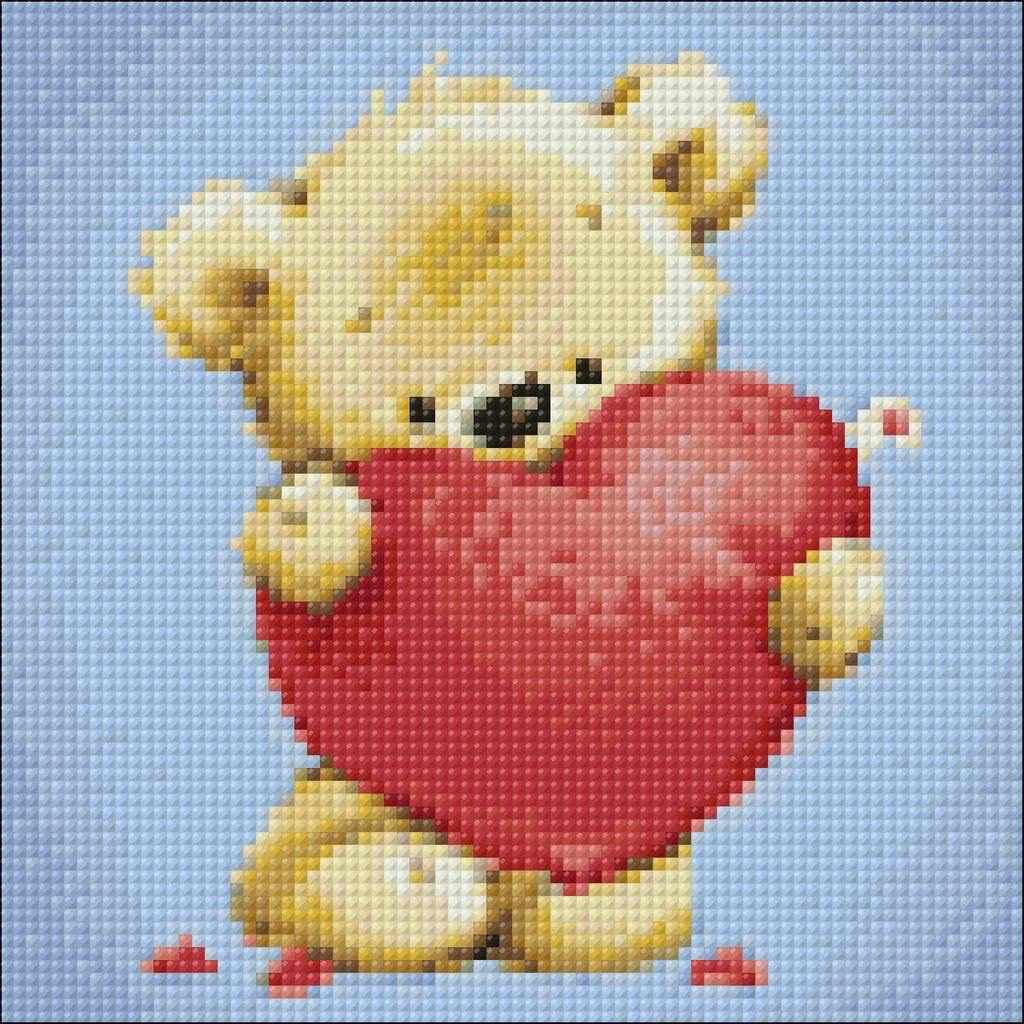 With All My Heart WD2316 Diamond Painting Kit featuring a 7.9x7.9 inch self-adhesive canvas, square acrylic diamonds, and crafting tools.